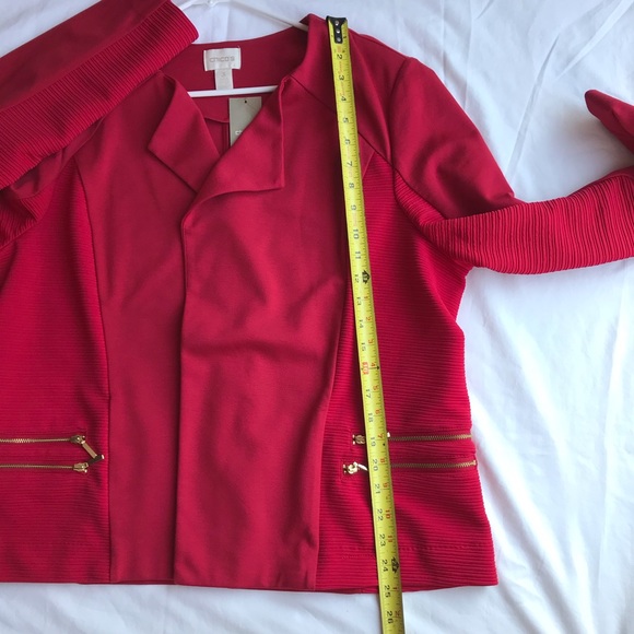 Chico’s  women’s Jacket & coats red Sz 3 - Picture 6 of 8